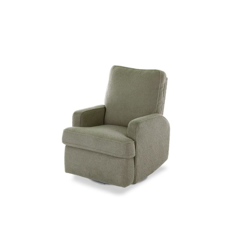 OBaby Madison Swivel Glider Recliner Chair - Teddy Fabric Olive
