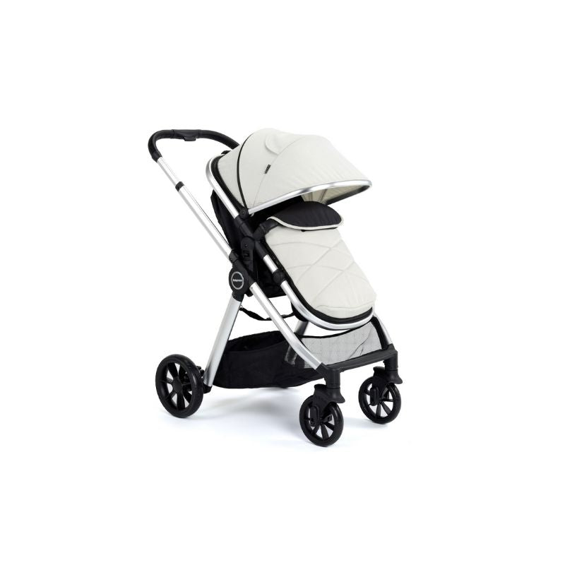 Light Gray BABYMORE MIMI TRAVEL SYSTEM PECAN WITH I-SIZE CAR SEAT - SILVER