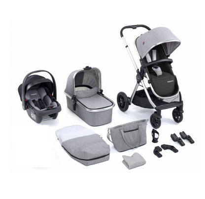 Babymore Memore V2 3 in 1 Travel System + Coco Car Seat - Silver
