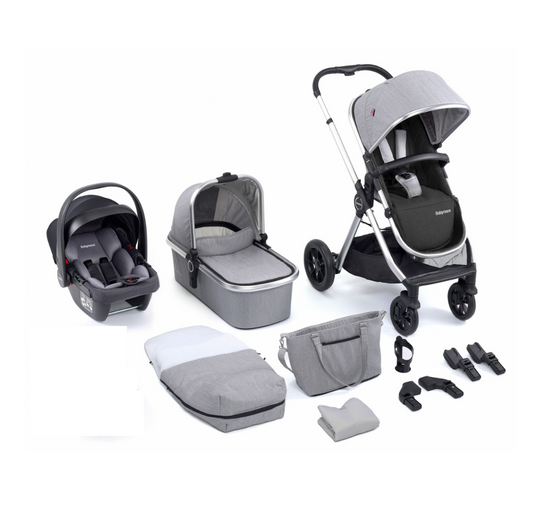 Babymore Memore V2 3 in 1 Travel System + Coco Car Seat - Silver