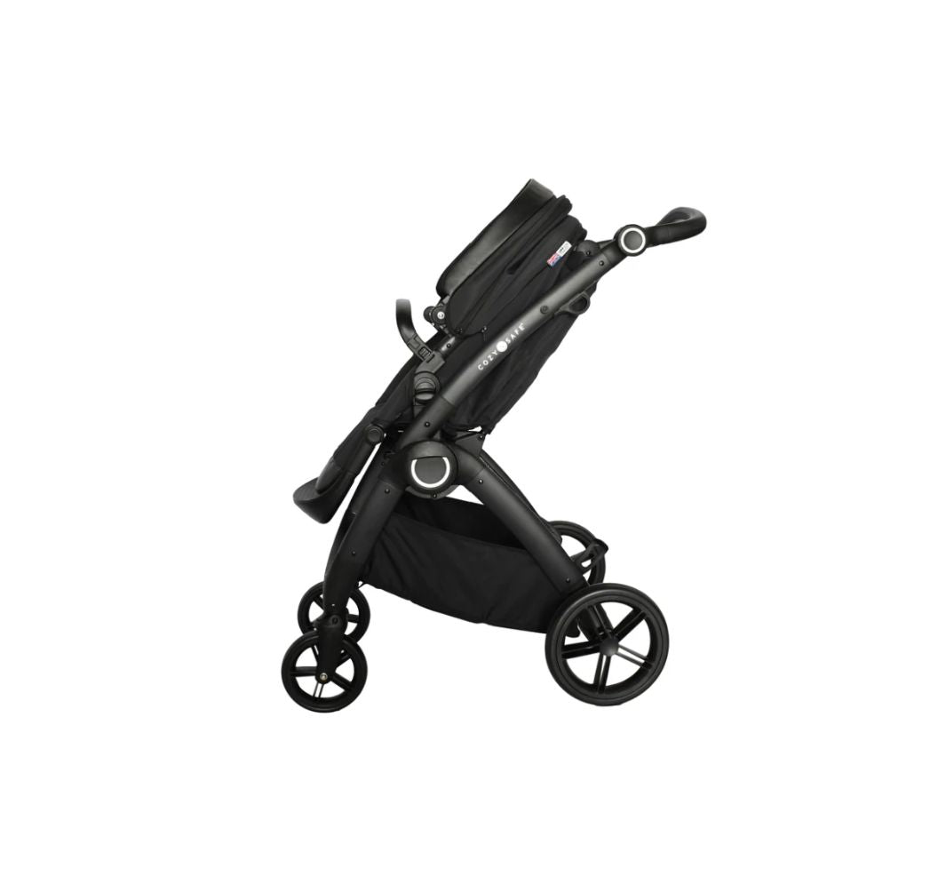 Cozy N Safe Champion Pram Pushchair | Reversible Seat | Travel System Ready | Birth to 15kg | Black