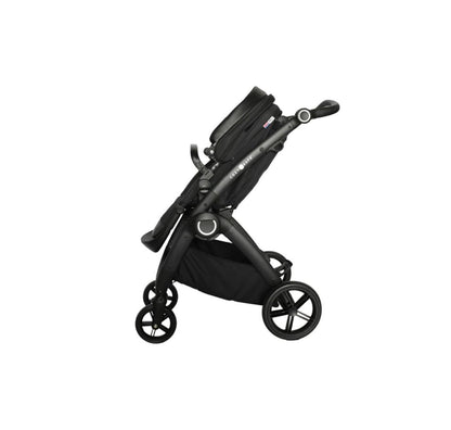 Cozy N Safe Champion Pram Pushchair | Reversible Seat | Travel System Ready | Birth to 15kg | Black