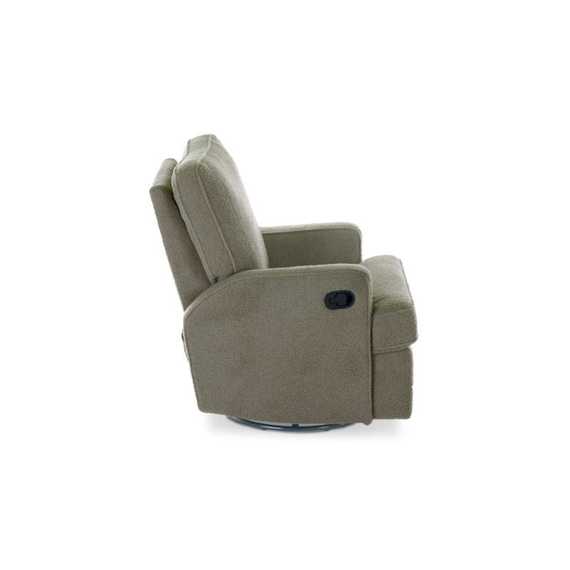 OBaby Madison Swivel Glider Recliner Chair - Teddy Fabric Olive