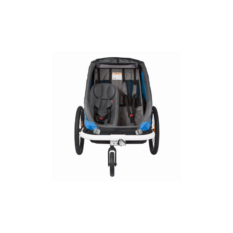 HAMAX TRAVELLER TWIN CHILD BIKE TRAILER - BLUE + GREY