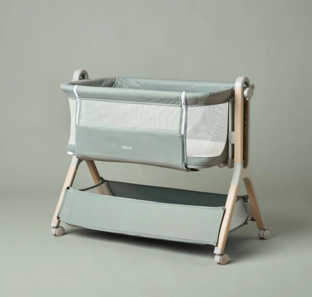 Obaby Cloud Bedside Crib – Sage | Adjustable Bedside Sleeper & Newborn Crib with Mattress (Copy)