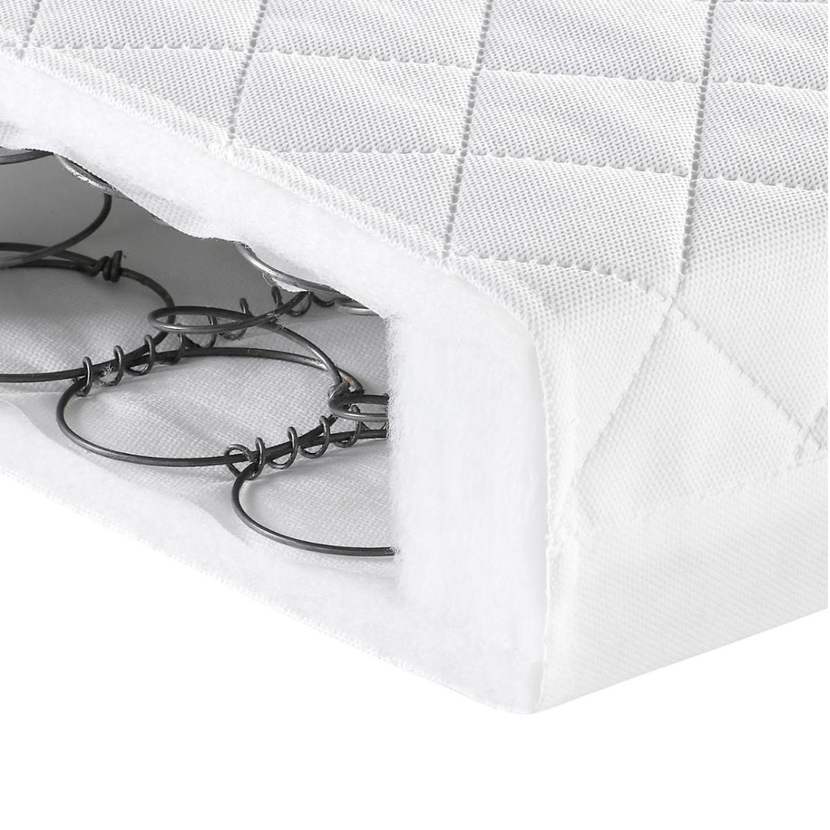 Babymore Deluxe Sprung Cot Bed Mattress – 140 x 70 cm - White