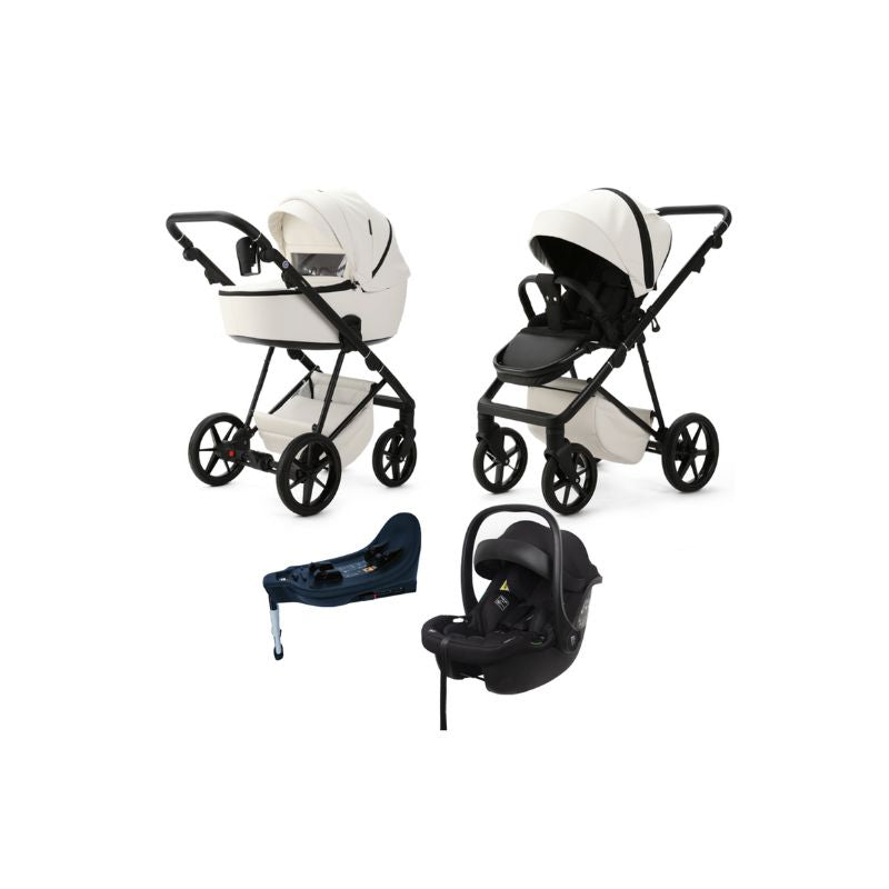 Dark Slate Gray MEE-GO MILANO EVO ALL IN ONE TRAVEL SYSTEM WITH ISOFIX - PEARL WHITE