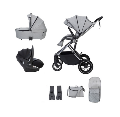Babymore Chia 3 in 1 Travel System + Pecan Car Seat - Pearl Grey