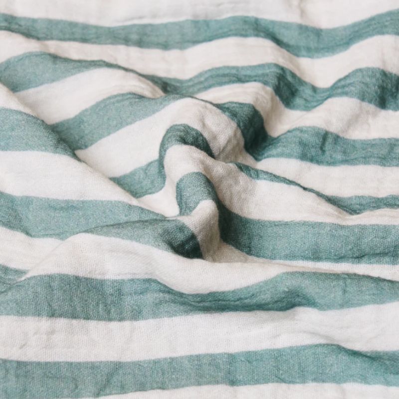 Obaby Twin Pack Muslin Baby Sleeping Bags | 2.5 Tog | 0–6 Months | Ocean Green & Ocean Green Stripe 