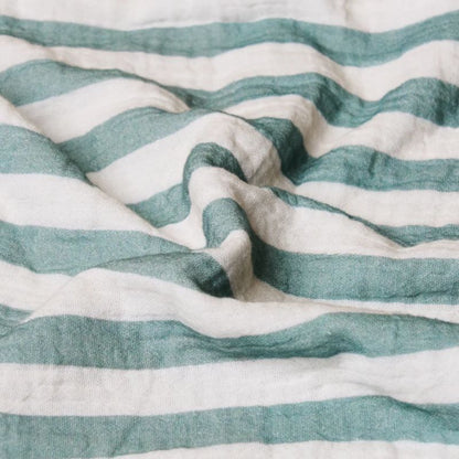 Obaby Twin Pack Muslin Baby Sleeping Bags | 2.5 Tog | 0–6 Months | Ocean Green & Ocean Green Stripe 