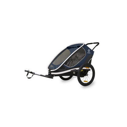 HAMAX OUTBACK TWIN CHILD BIKE TRAILER - NAVY + WHITE