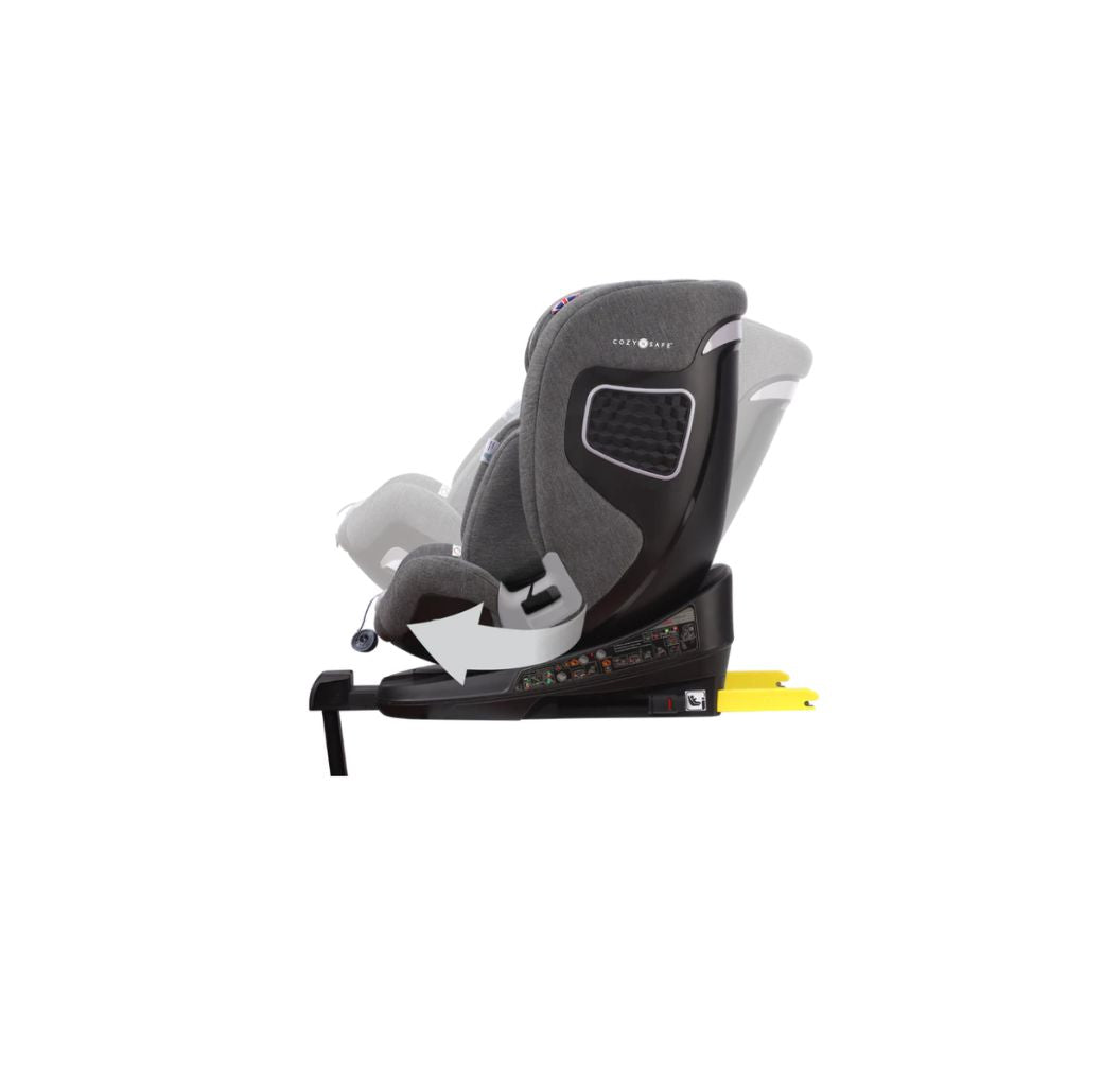 Cozy N Safe Omega i-Size 360° Rotating Car Seat (40–150cm) | Birth to 12 Years | ISOFIX & Support Leg - Pearl Grey