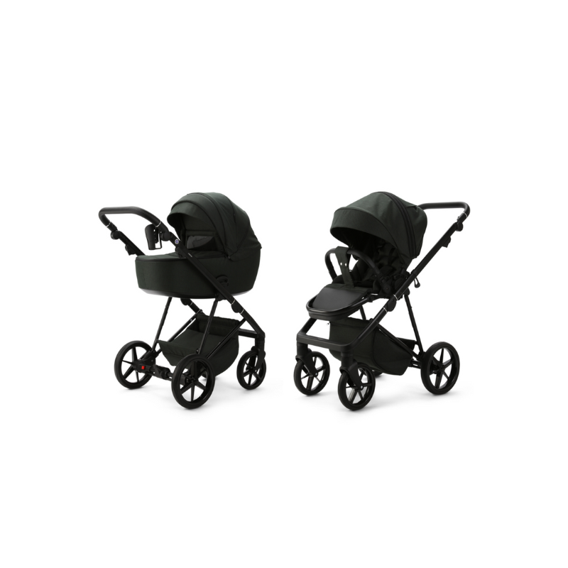 Black MEE-GO MILANO EVO 2 IN 1 PRAM & PUSHCHAIR - RACING GREEN