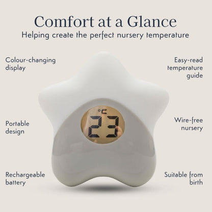 Purflo Starlight Digital Baby Room Thermometer & Night Light | Colour Changing