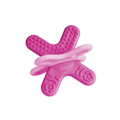 MAM Bite & Relax Mini Teether | Phase 2 Baby Teether | 4+ Months - Pink