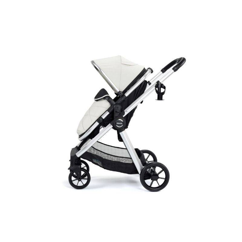 Light Gray BABYMORE MIMI TRAVEL SYSTEM COCO I-SIZE CAR SEAT WITH ISOFIX BASE - SILVER