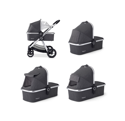 Babymore Memore V2 3 in 1 Travel System + Coco Car Seat - Black Chrome