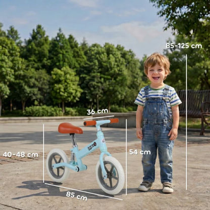 HOMCOM 12" Toddler Balance Bike | Adjustable Seat | No Pedal Training Bike | Ages 2–5 Year - Blues