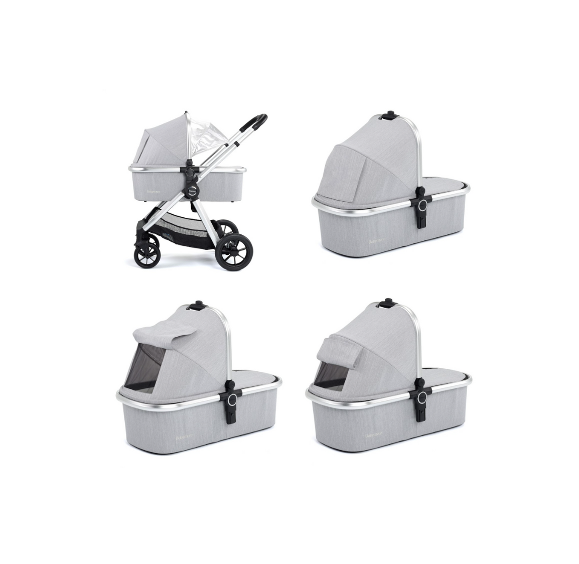 Babymore Memore V2 3 in 1 Travel System + Coco Car Seat - Silver