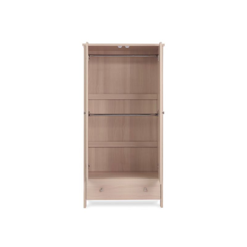 Obaby Nika 3 Piece Nursery Room Set | Cot Bed with under-Drawer, Changing Unit & Wardrobe - Aspen