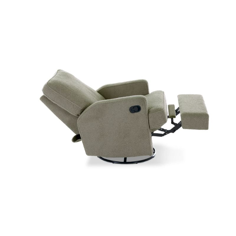 OBaby Madison Swivel Glider Recliner Chair - Teddy Fabric Olive