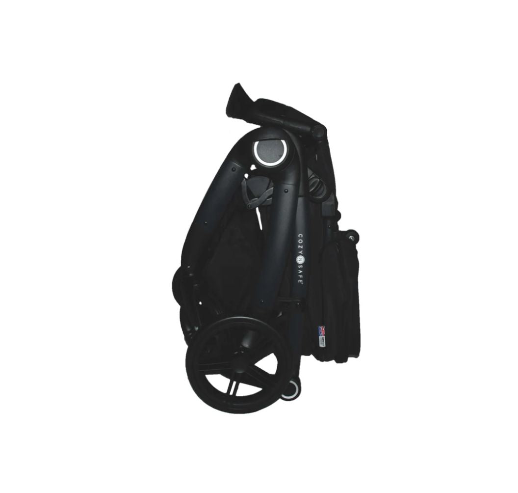 Cozy N Safe Champion Pram Pushchair | Reversible Seat | Travel System Ready | Birth to 15kg | Black