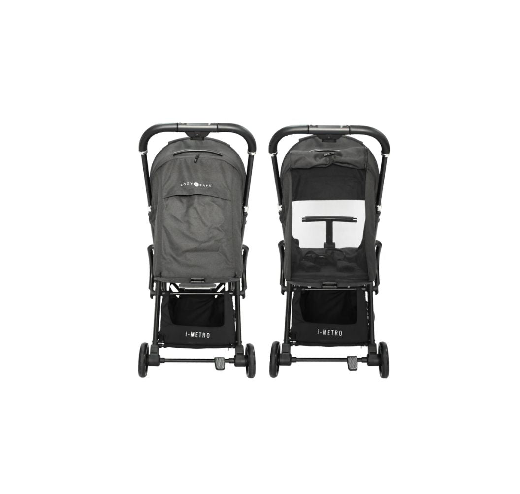 Cozy N Safe i-Metro Urban Stroller | Lightweight Compact Pushchair | Birth to 22kg | Black