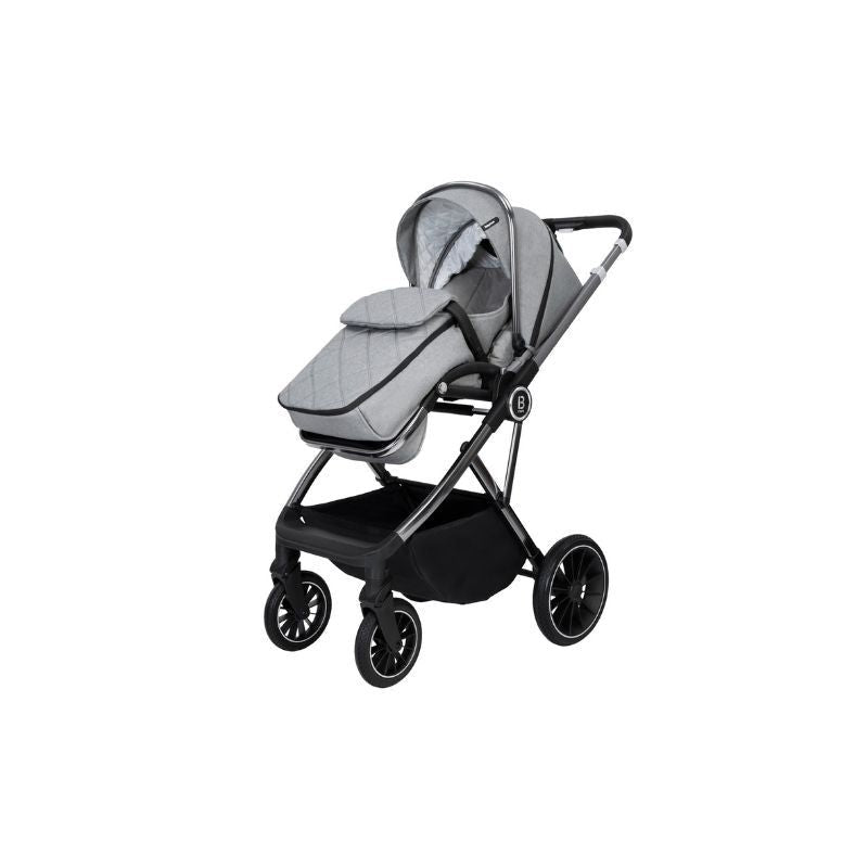 Dark Slate Gray BABYMORE CHIA TRAVEL SYSTEM PECAN WITH BASE - PEARL GREY