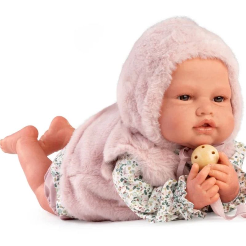 Roma Fur Reborn Doll | 50cm Realistic Soft Body Baby Doll with Blanket | Ages 3+ Years