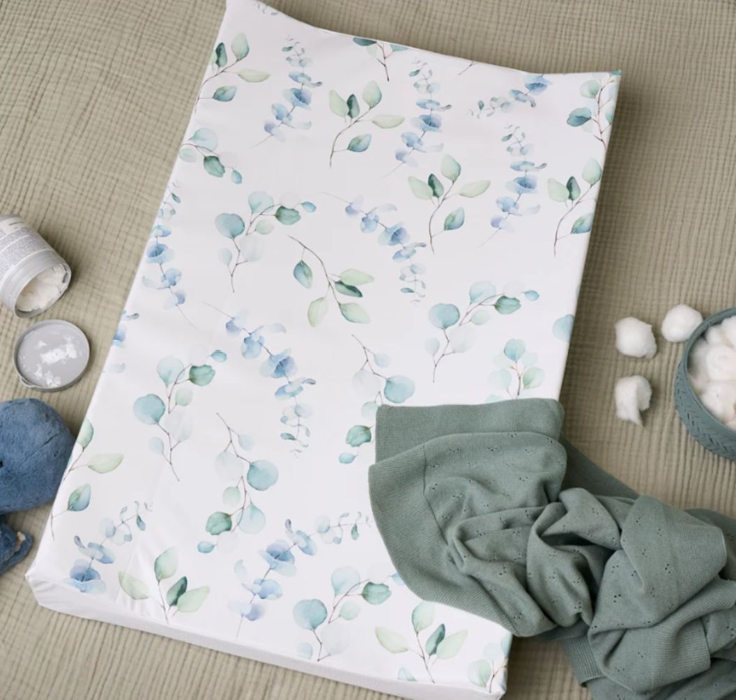 Obaby Wedge Changing Mat |Anti-Roll Baby Changing Mat | Wipe Clean -  Safari Sage Print 