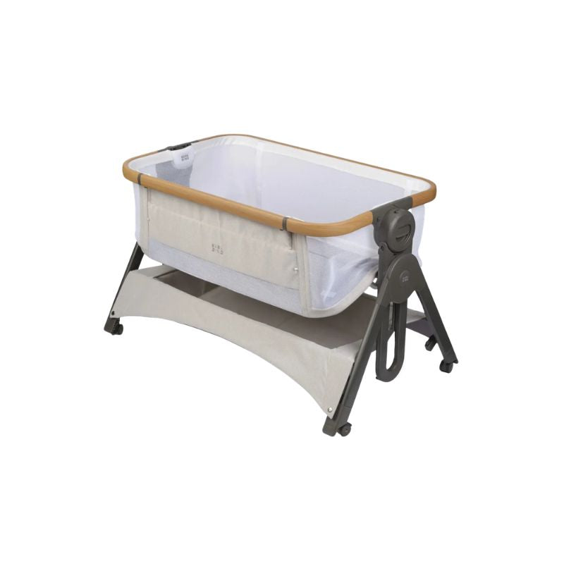BabaBing Bedside Crib & Travel Cot | One-Click Fold | Birth to 6 Months - Oatmeal