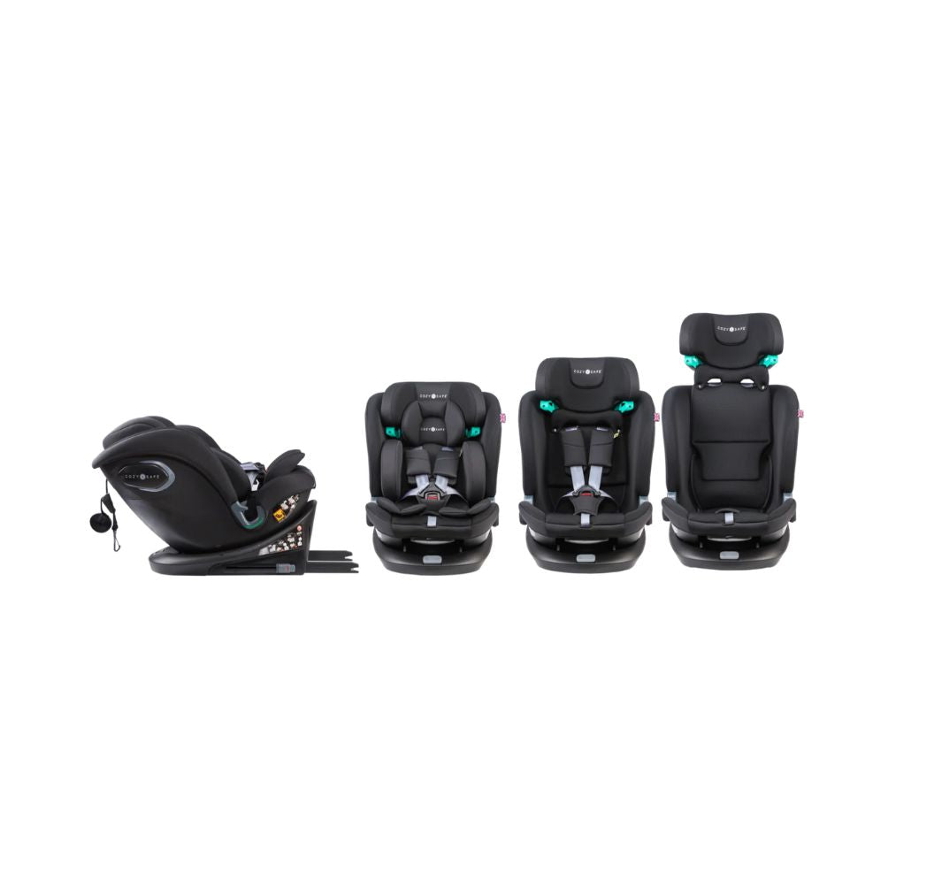 Cozy N Safe Vesta i-Size 360° Rotating Car Seat (40–150cm) | Birth to 12 Years | ISOFIX - Jet Black