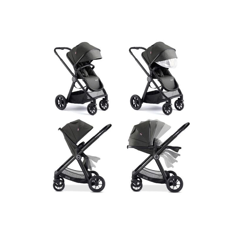 Babymore Memore V2 - 2 In 1 Pram & Pushchair 11 Piece - Black