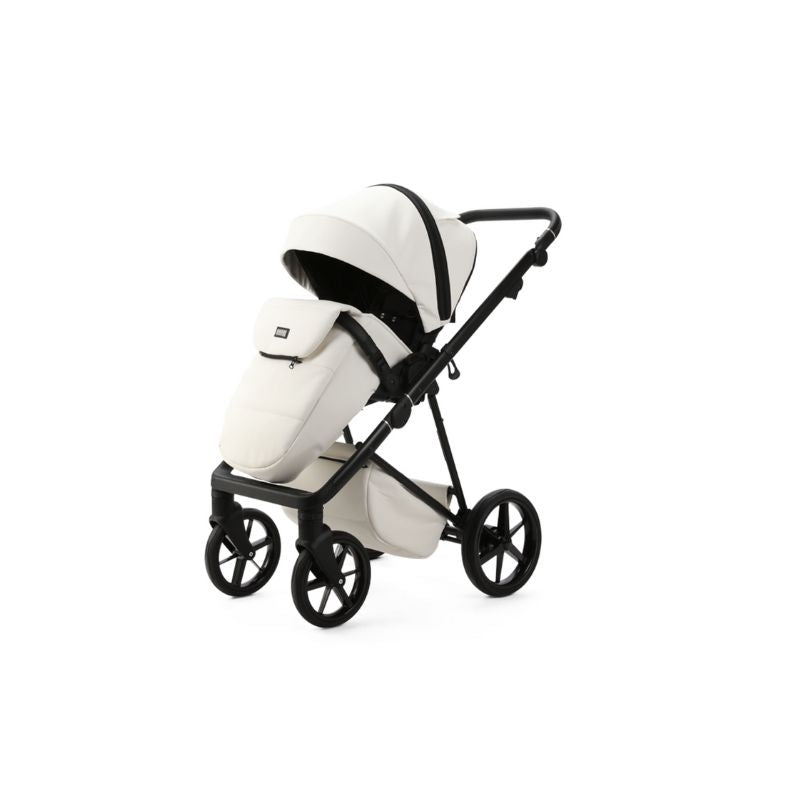 Black MEE-GO MILANO EVO 2 IN 1 PRAM & PUSHCHAIR - PEARL WHITE