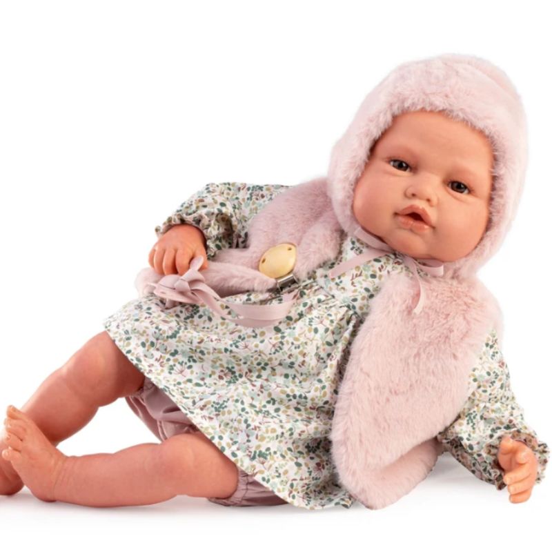 Roma Fur Reborn Doll | 50cm Realistic Soft Body Baby Doll with Blanket | Ages 3+ Years