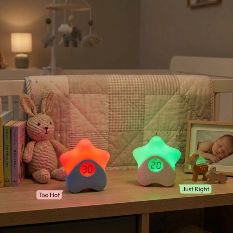 Purflo Starlight Digital Baby Room Thermometer & Night Light | Colour Changing