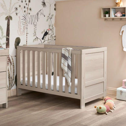 Obaby Nika 3 Piece Nursery Room Set | Cot Bed, Changing Unit & Wardrobe - Aspen
