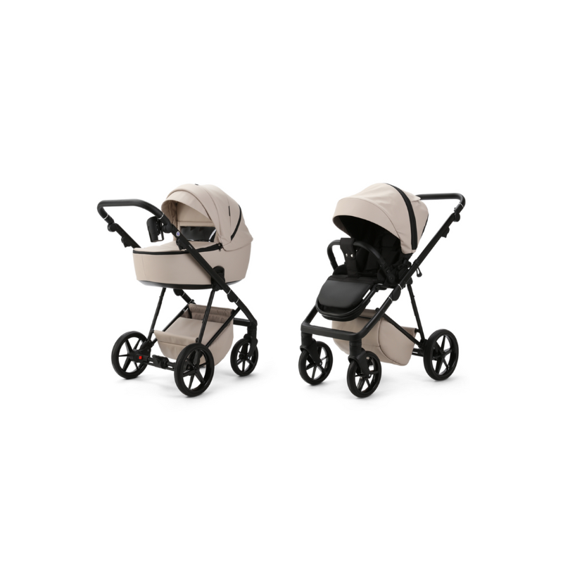 Light Gray MEE-GO MILANO EVO 2 IN 1 PRAM & PUSHCHAIR - SAHARA