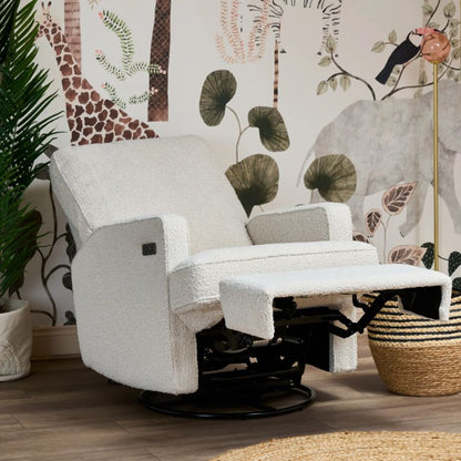 OBaby Madison Electric Swivel Glider Recliner Chair - Bouclé