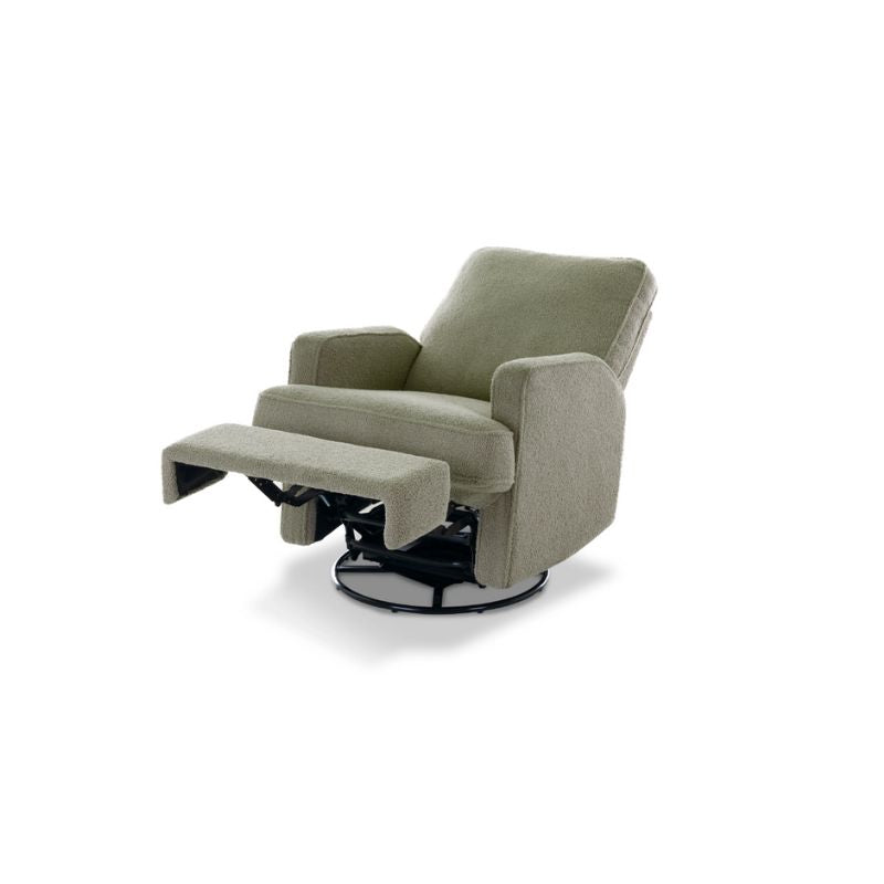OBaby Madison Swivel Glider Recliner Chair - Teddy Fabric Olive