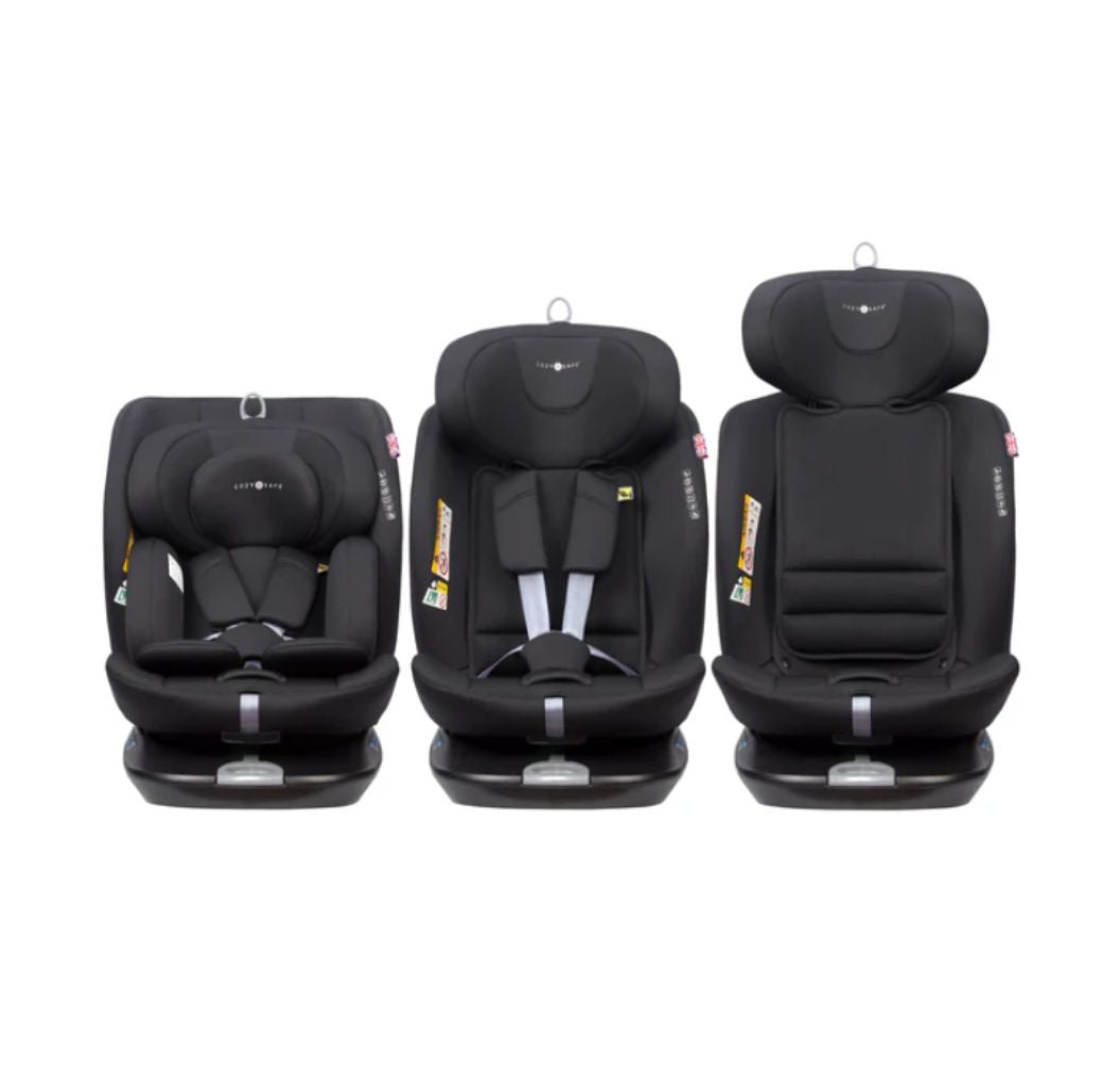 Cozy N Safe Galaxy i-Size 360° Rotating Car Seat (40–150cm) | Birth to 12 Years | ISOFIX & Top Tether - Jet Black 