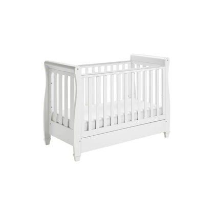Babymore Eva Sledge Drop Side Cot Bed – White - Prime Baby Gear
