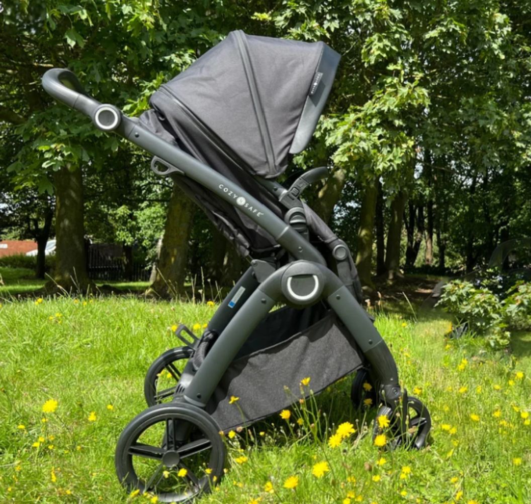 Cozy N Safe Champion Pram Pushchair | Reversible Seat | Travel System Ready | Birth to 15kg | Black