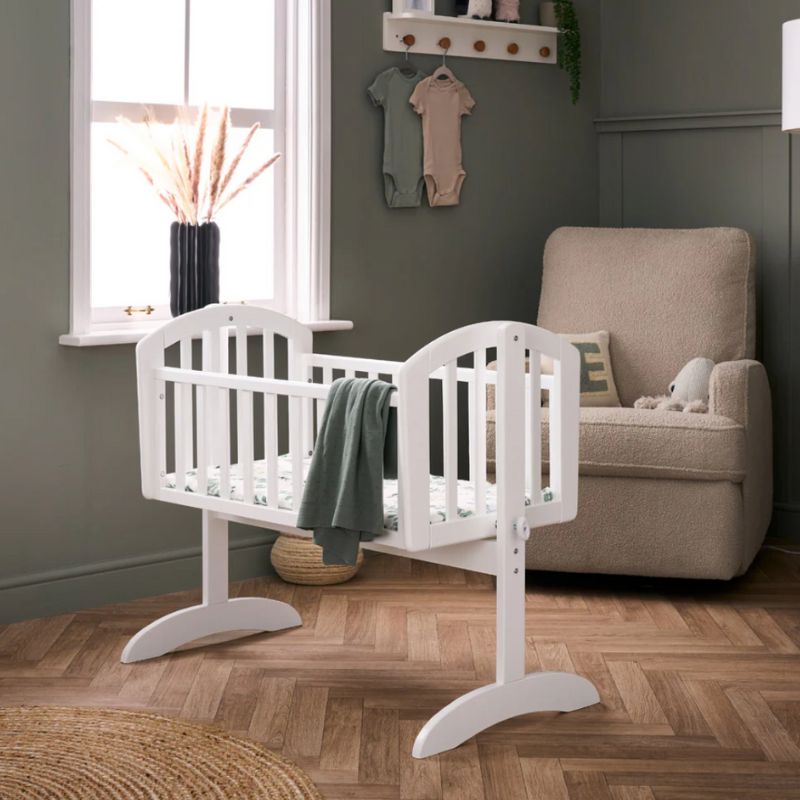 Obaby Sophie Swinging Crib + Mattress - White
