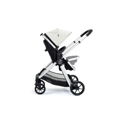 Black BABYMORE MIMI TRAVEL SYSTEM COCO I-SIZE CAR SEAT WITH ISOFIX BASE - SILVER