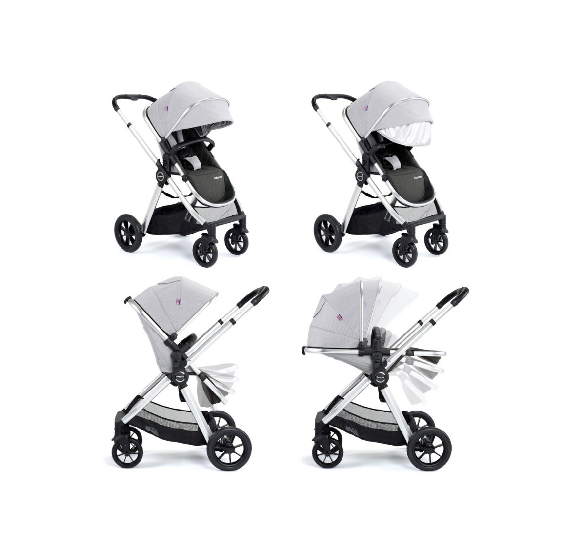 Babymore Memore V2 3 in 1 Travel System + Coco Car Seat - Silver
