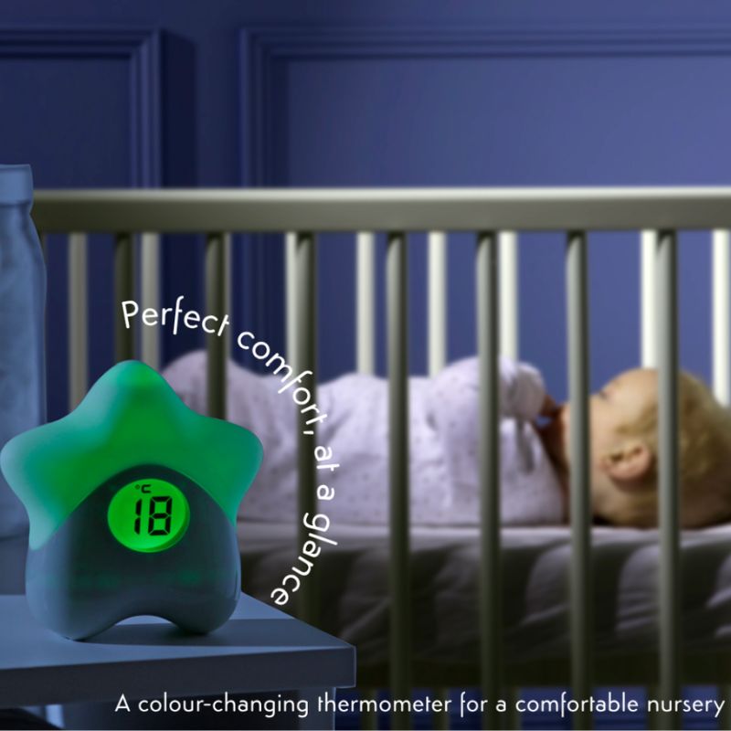 Purflo Starlight Digital Baby Room Thermometer & Night Light | Colour Changing