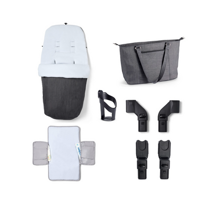 Babymore Memore V2 - 2 In 1 Pram & Pushchair - Black Chrome