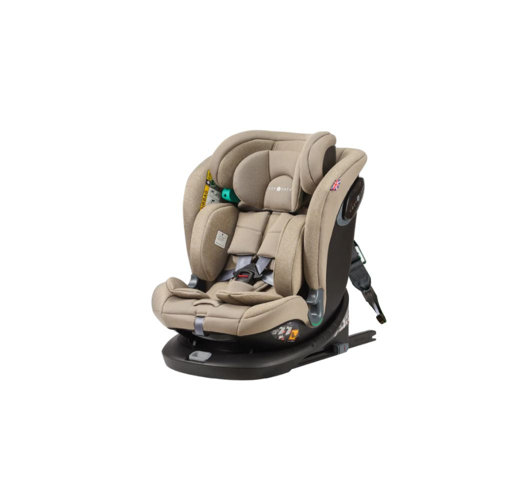 Cozy N Safe Vesta i-Size 360° Rotating Car Seat (40–150cm) | Birth to 12 Years | ISOFIX - Ecru