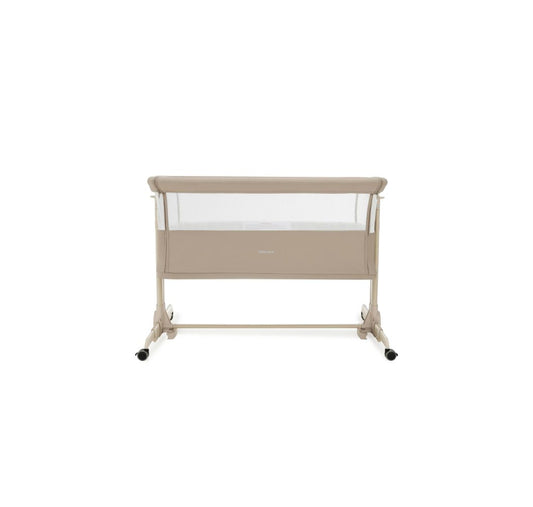 Babymore Neera Bedside Crib – Khaki | 2-in-1 Bedside Sleeper & Baby Crib with Mattress